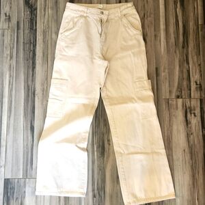 White Cargo Style Jeans
